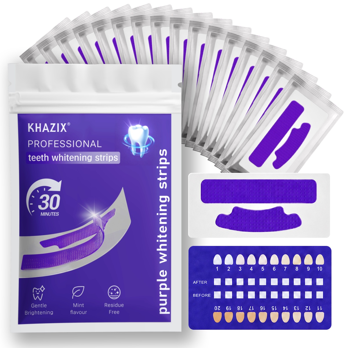 Teeth Whitening Street - 7 قطع من شرائط تبييض الأسنان