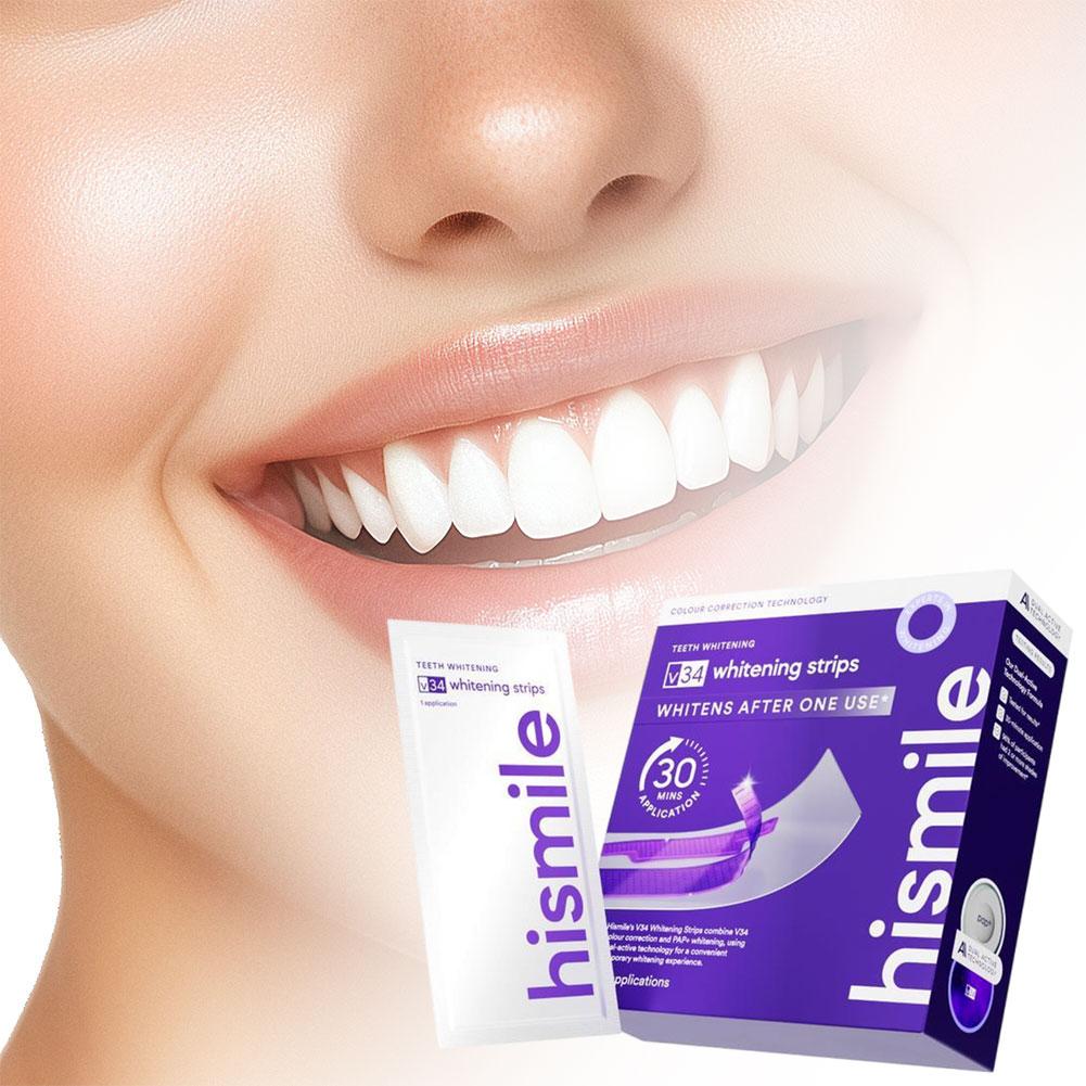 Teeth Whitening Strips - شريط تبييض الأسنان باللون الأرجواني، علاج