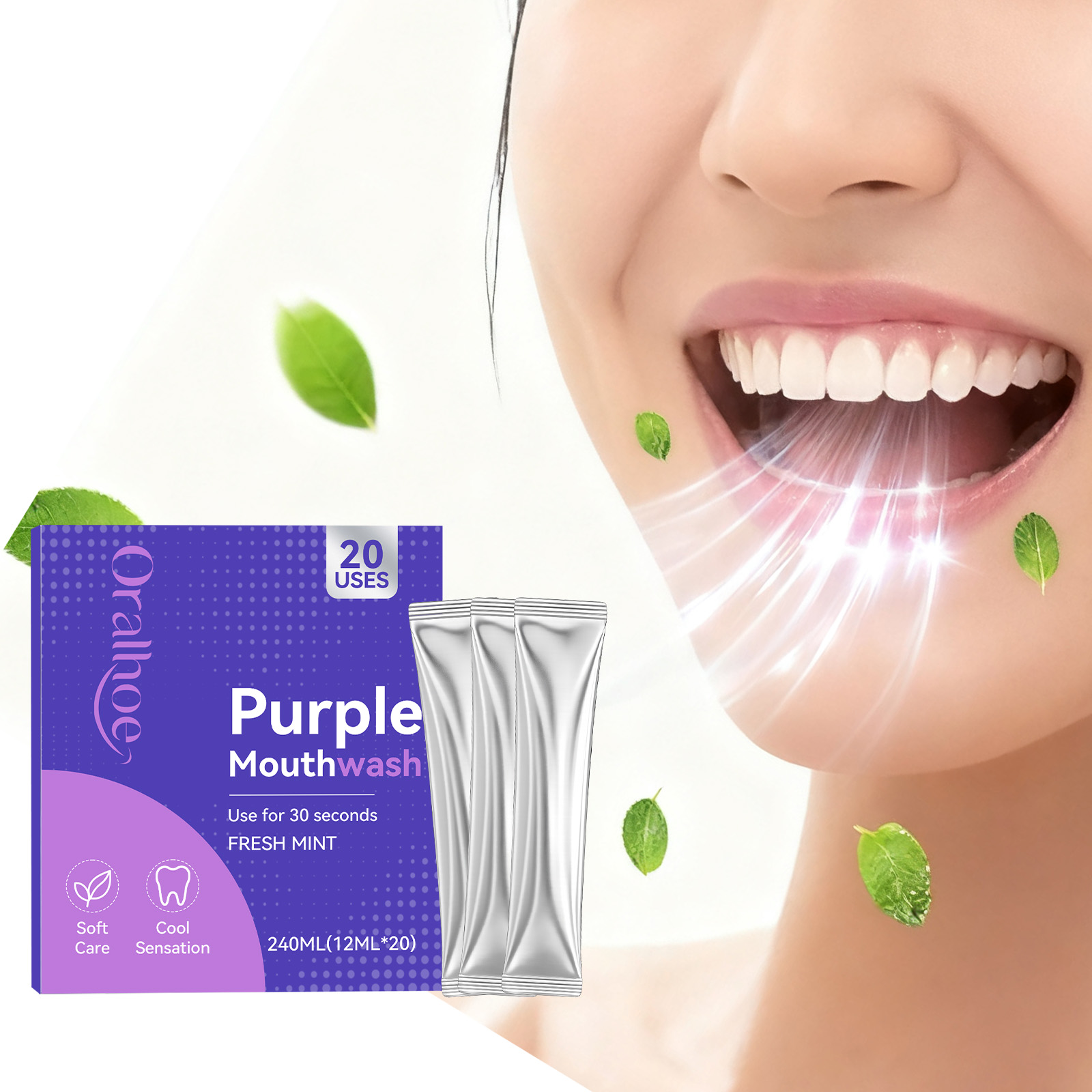 20 قطعة من غسول الفم باللون ال - مراجعة Whitening Mouthwash وسعره