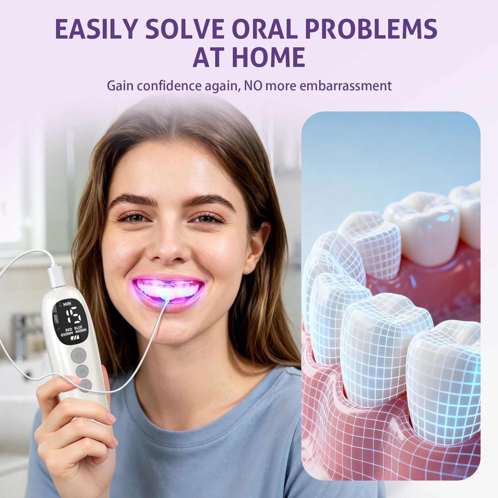 جهاز تبييض الأسنان بالعلاج الض - مراجعة Teeth Whitening Led Kit وسعره