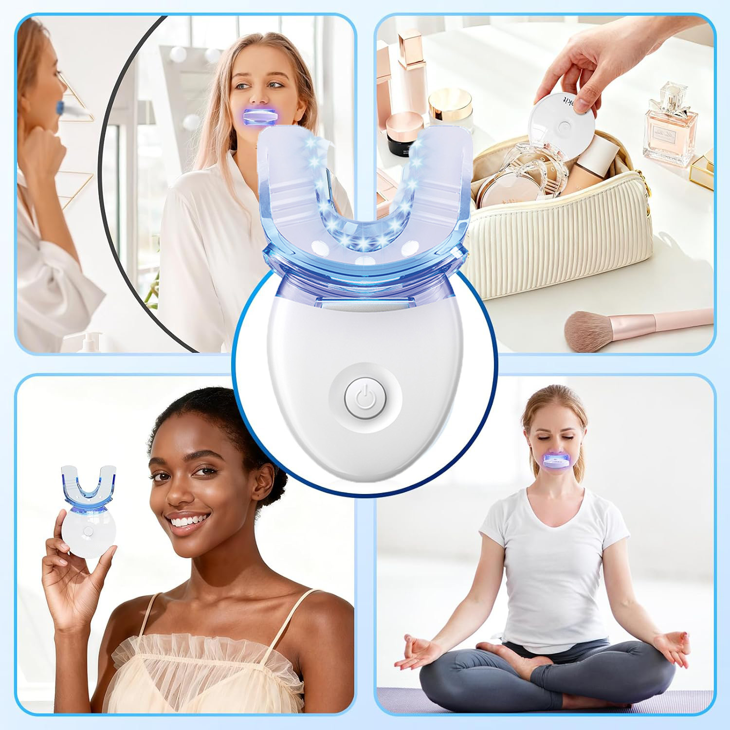 طقم تبييض الأسنان مع ضوء LED و - مراجعة Teeth Whitening Led Kit وسعره