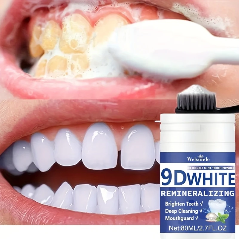 مسحوق أسنان 9D أبيض لإعادة ترس - مراجعة Teeth Whitening Street وسعره