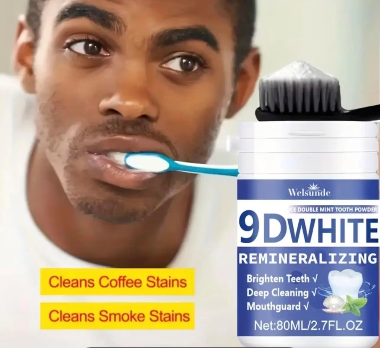 مسحوق أسنان 9D أبيض لإعادة ترس - مراجعة Teeth Whitening Street وسعره