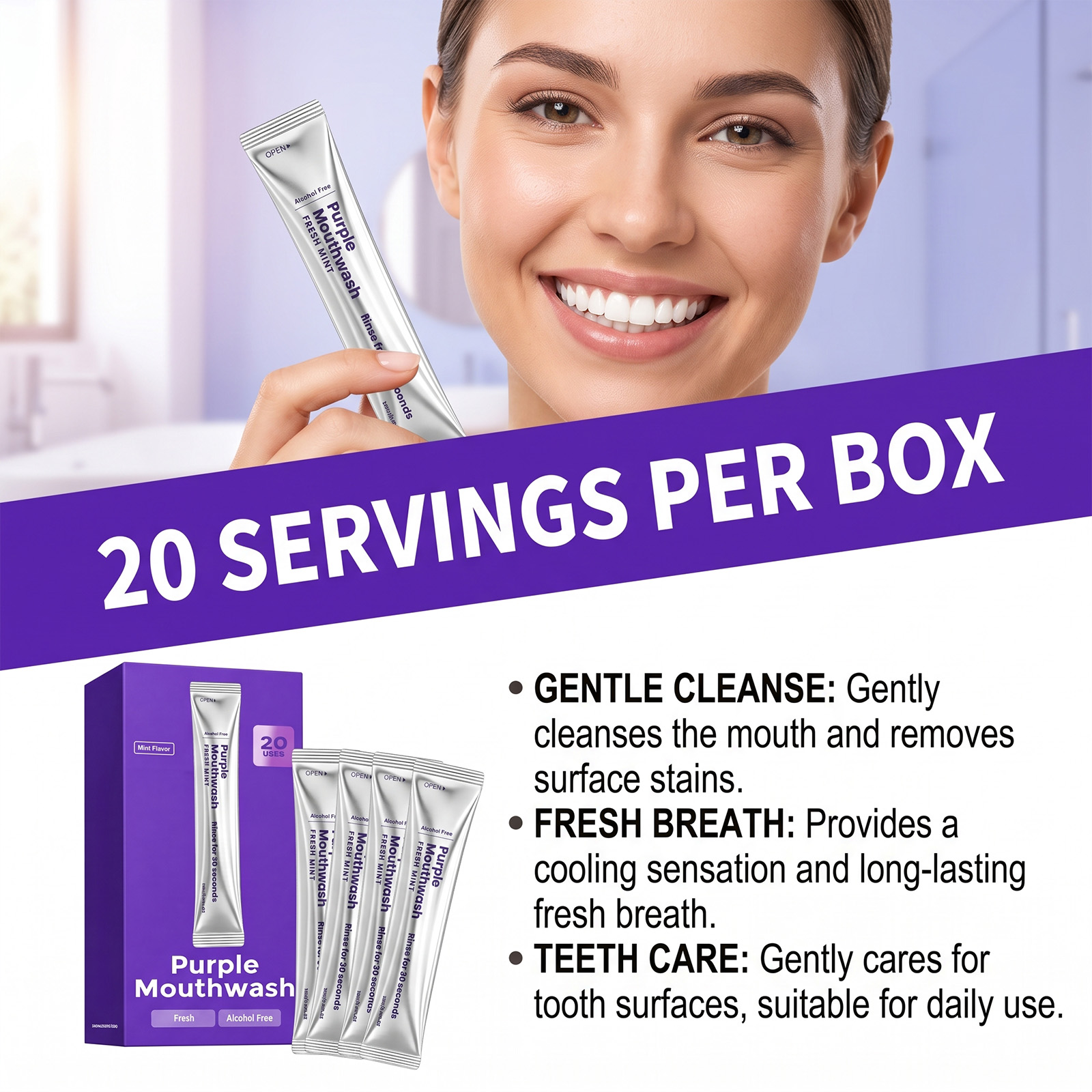 عبوة من 20 قطعة غسول فم فوري ل - مراجعة Whitening Mouthwash وسعره