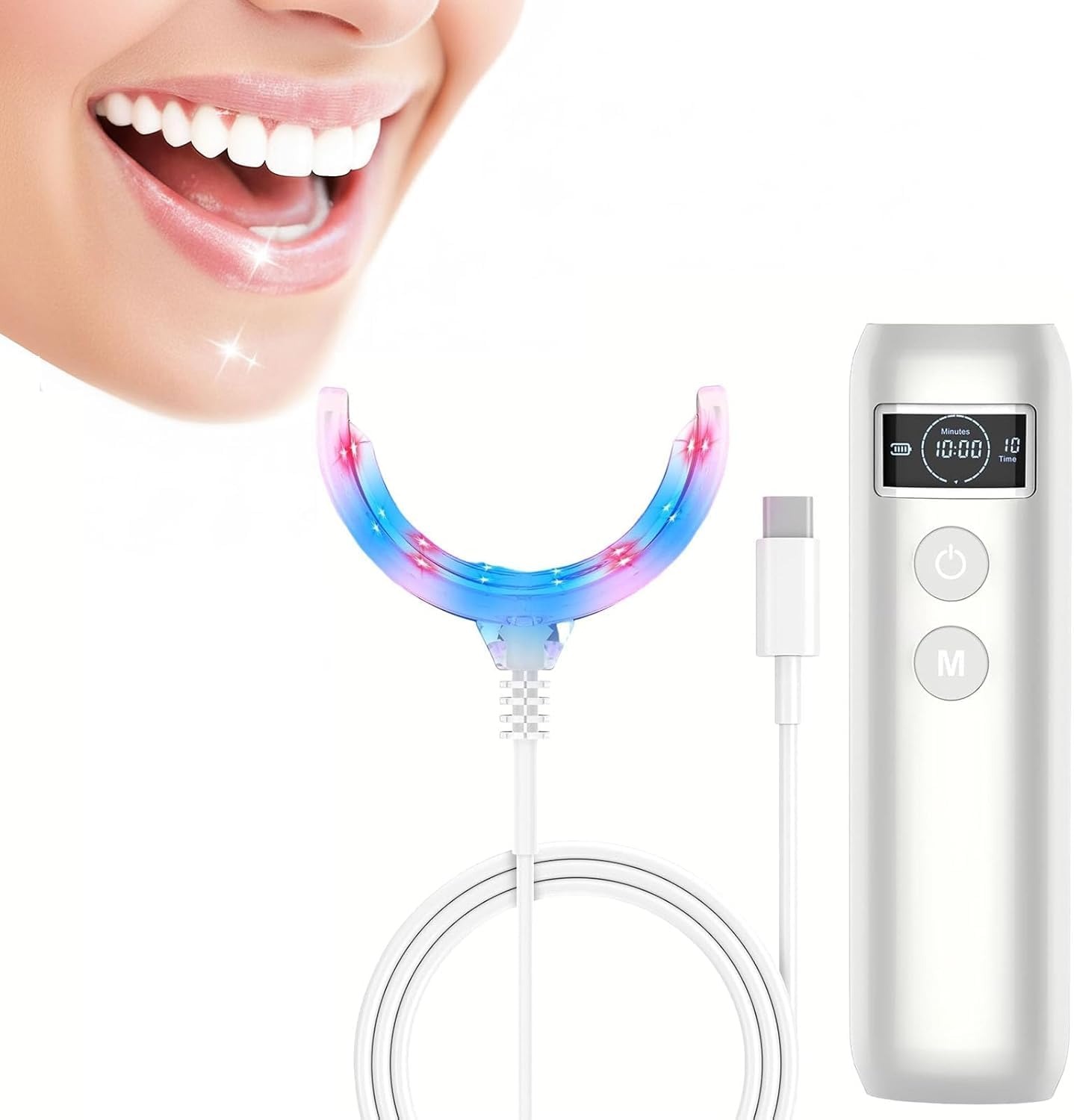 مصباح مسرع تبييض الأسنان بالضو - مراجعة Teeth Whitening With Blue Light وسعره