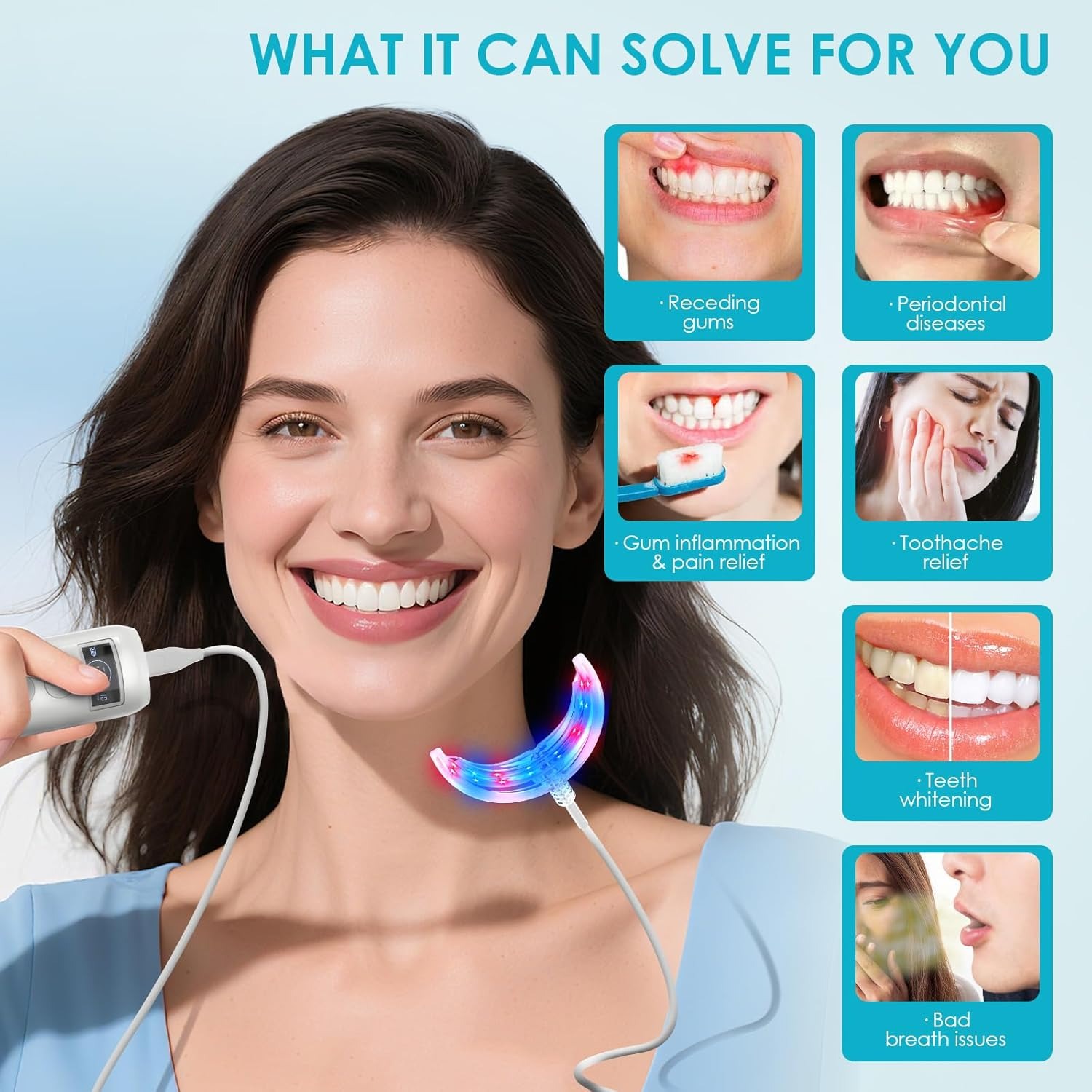 مصباح مسرع تبييض الأسنان بالضو - مراجعة Teeth Whitening With Blue Light وسعره
