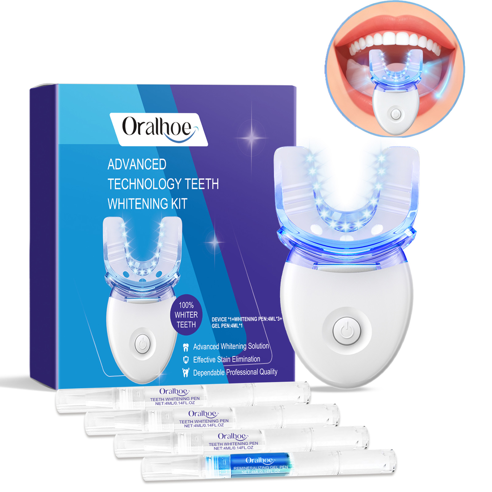 طقم إضاءة LED لتبييض الأسنان ا - مراجعة Teeth Whitening Led Kit وسعره
